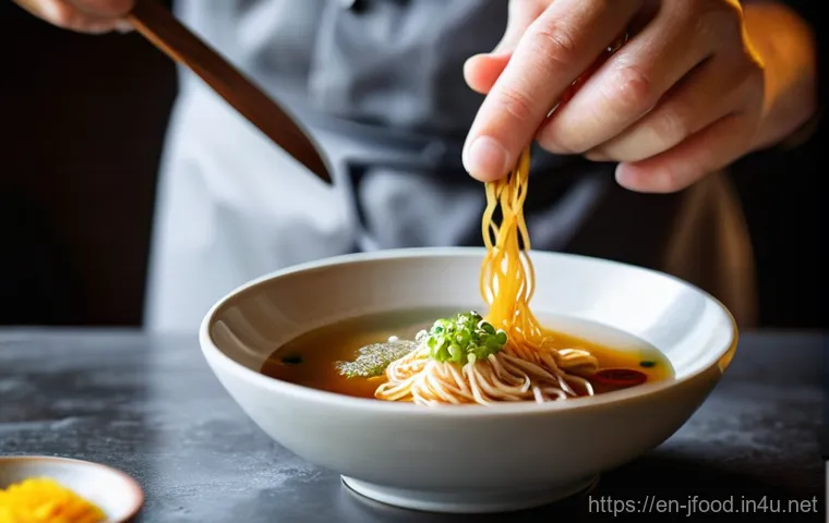 라멘 육수 만드는 법 - **Prompt 2: The Art of the Gentle Simmer**
    "A large, heavy-bottomed pot, filled with a rich, gol...