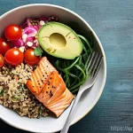 Home 2 일본식 생강 절임 - **A Vibrant Gari-Infused Grain Bowl.**
A beautifully composed overhead shot of a colorful, healt...