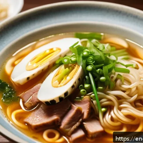 라멘 면발의 차이 - A close-up, hyper-realistic image of a bowl of steaming Tokyo-style ramen featuring medium-thin nood...